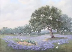 Vivian Love, Verbena Fields, oil on canvas