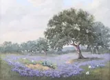 Vivian Love, Verbena Fields, oil on canvas