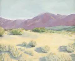 Ernest Martin Hennings, Desert & Mountains, oil painting on board