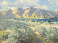 Hans Meyer-Kassel, Nevada Mountain Landscape, oil on board