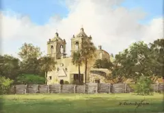 Betty Cunningham, The Mission, oil on Masonite