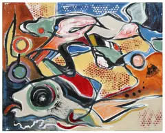 Darin Wood, Euglena, mixed media on canvas