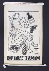 Michael Ray Charles, Cut and Paste, silkscreen on hand-sewn sack paper