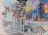 Pedro Friedeberg, Calma, print in colors on canvas