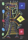 Pablo Picasso, La Femme Aux des (Jacqueline), lithograph in colors on black paper