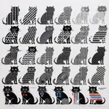 Pedro Friedeberg, 30 Gatos, print in colors on paper