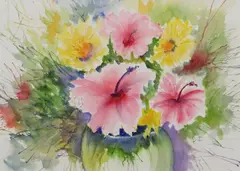 Judy Copland, Spring Bouquet, watercolor on paper
