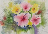 Judy Copland, Spring Bouquet, watercolor on paper