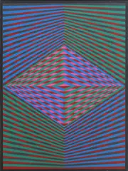 William White Leete, Optical Composition, acrylic on Masonite