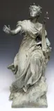 Gustave Michel, Sappho, Bronze sculpture in a verdigris patina
