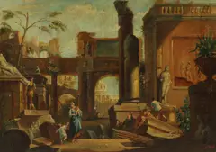 Sebastiano Ricci, Perspective of Ruins with Figures, oil on canvas