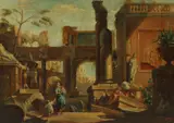 Sebastiano Ricci, Perspective of Ruins with Figures, oil on canvas
