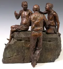 Glenna Goodacre, Philosopher's Rock, Patinated bronze maquette sculpture