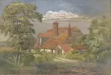Leeson Rowbotham, A House in the Country, watercolor and gouache painting on paper