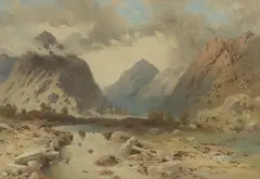 John Burbidge, Highlands Landscape, watercolor painting on paper