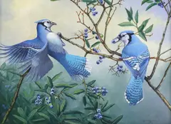 Jonathan Wilde, Blue and Blue, oil on board