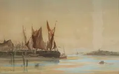 Thomas Mortimer, Fishing Boats, watercolor painting on paper