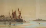 Thomas Mortimer, Fishing Boats, watercolor painting on paper