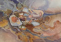 Jane Ewald, Tidal Gifts, watercolor and gouache painting on paper