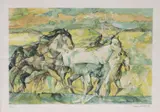 Franco Vasconi, Cavalcata, lithograph in colors on paper