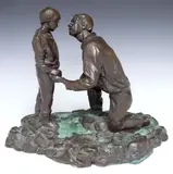 Margaret Lyster Chamberlain, The Meeting Place, Patinated bronze sculpture
