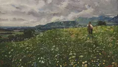 Arturo Traverso, Bavarian Alps Landscape (Paesaggio delle Alpi Bavaresi), oil on canvas