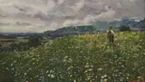 Arturo Traverso, Bavarian Alps Landscape (Paesaggio delle Alpi Bavaresi), oil on canvas
