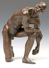 John Jones, Male Shotput Thrower, Patinated bronze sculpture
