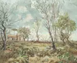 Attilio Pratella, Impressionist Landscape, oil on board