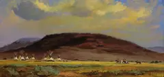 Bill Mittag, Return to Camp, oil on board