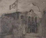 Florence Coleman, The Alamo, aquatint etching on paper