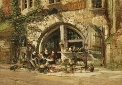 Henry Valter, A Bit in the Older Part of Blois, oil on board