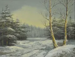 Phillip Cantrell, Winter Landscape, oil on canvas