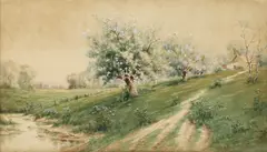 Philip Edward Chillman, Country Lane, watercolor and gouache painting on paper