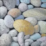 Will Klemm, River Rocks, pastel drawing on paper