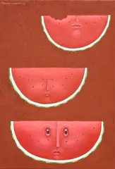 Javier Guerrero, Sandias (Watermelons), 2021, oil on canvas