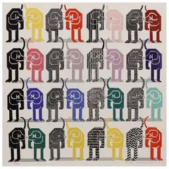 Pedro Friedeberg, Perros, silkscreen print in colors on paper