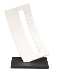 Lois Teicher, Curved Form with Rectangle, Contemporary welded steel sculpture