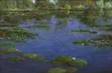 Thomas de Decker, Water Lilies, oil on canvas