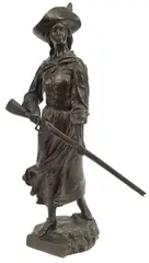 Louis-Philippe Hébert, Mademoiselle de Vercheres, Patinated bronze sculpture