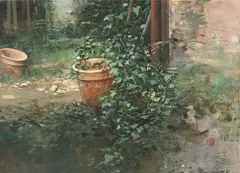 Chiu Tak Hak, Two Pots, acrylic on canvas