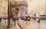 Édouard Cortès, Arc de Triomphe and Avenue Friedland, giclee print on canvas