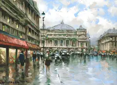 C. Pierre LaTour, Palais Garnier Opera House, oil on canvas