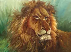 Ernesto Zepeda, Lion, oil on canvas