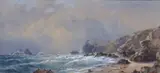 Thomas Goldsworthy Dutton, Rocky Coastline, watercolor painting on paper