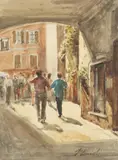 Franco Lonioli, Camogli, watercolor painting on paper