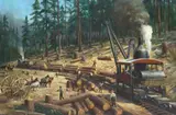 Robert [Bob] Lavin, Old Saw Mill, oil on Masonite