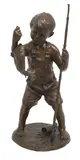 Reed Jensen, The Little Fisherman, Patinated bronze sculpture