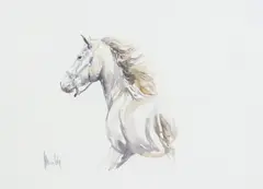 Spencer Hodge, The Stallion, watercolor painting on paper