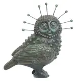 Sergio Bustamante, Dotted Owl, Patinated bronze sculpture